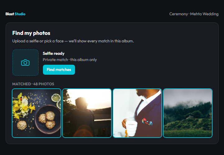 Find my photos AI face match