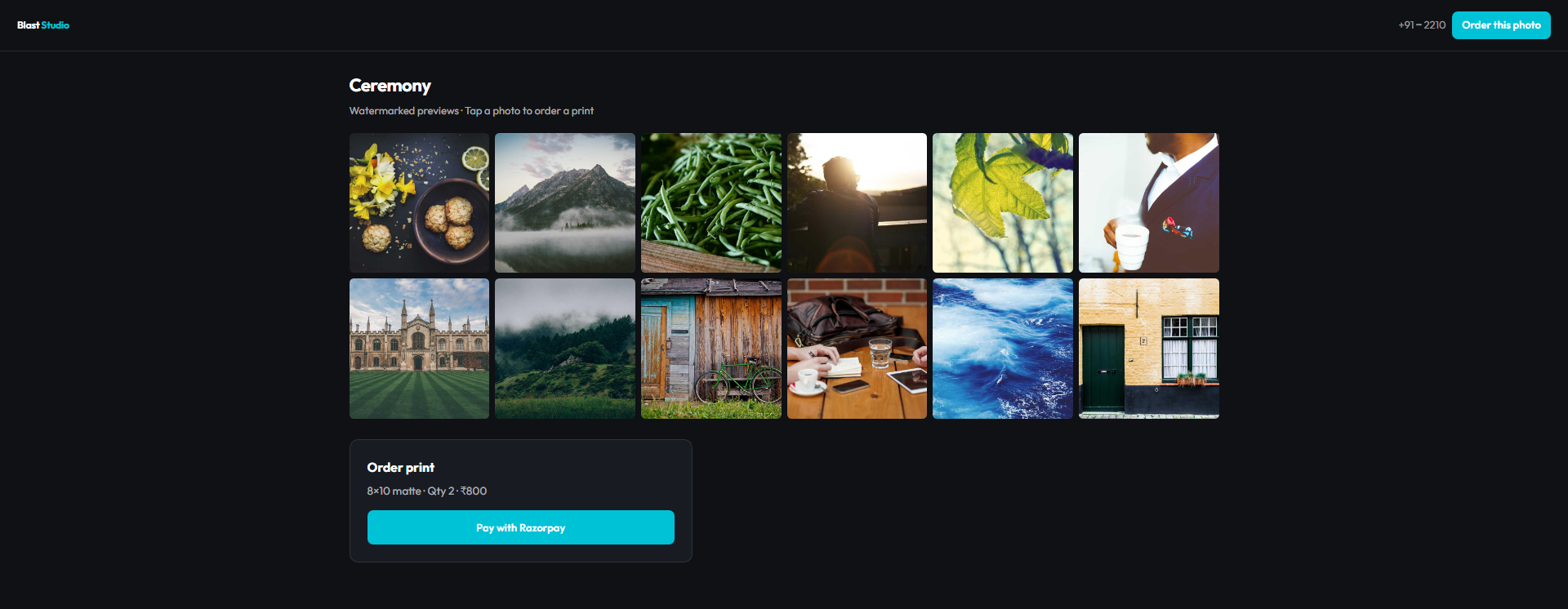 Guest gallery with print order